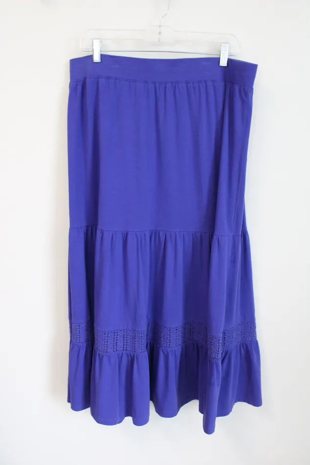 Liz Claiborne Rings Liz Claiborne Cobalt Blue Tiered Skirt L Petite