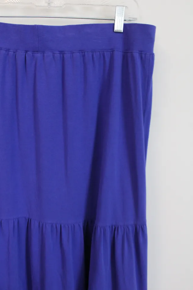 Liz Claiborne Rings Liz Claiborne Cobalt Blue Tiered Skirt L Petite