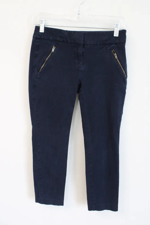 LOFT Modern Skinny Ankle Dark Wash Pants 0 Petite Ann Taylor LOFT Earrings