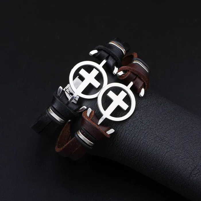 Lords Guidance Bracelets Mens Cross Bracelet br Hollow