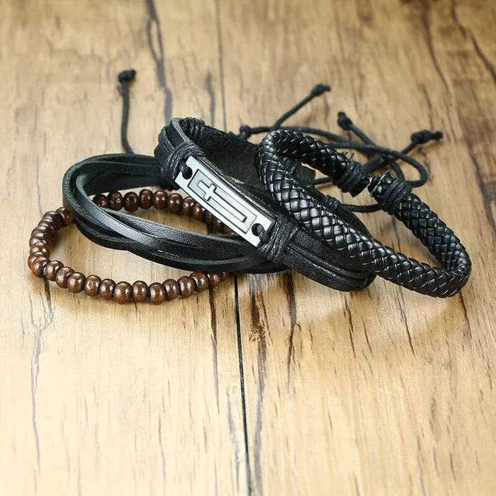 Lords Guidance Bracelets Mens Cross Bracelet br Keep Faith Set