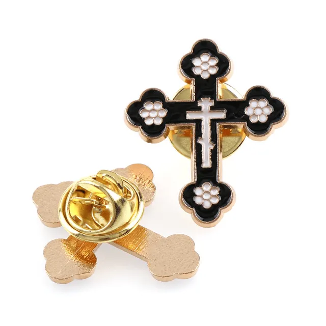 Lords Guidance Earrings Christian Cross Symbol Colored Enamel Pins