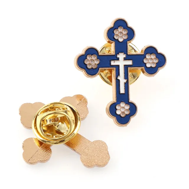 Lords Guidance Earrings Christian Cross Symbol Colored Enamel Pins