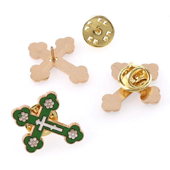 Lords Guidance Earrings Christian Cross Symbol Colored Enamel Pins