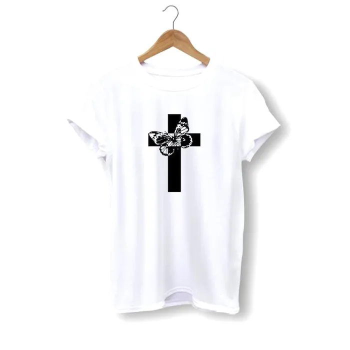Lords Guidance Earrings Christian TShirt br Butterfly Cross
