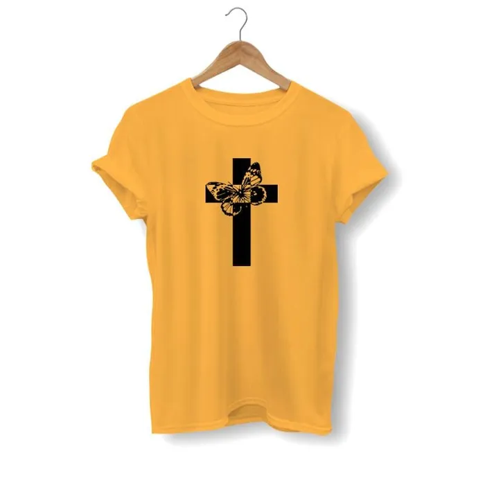 Lords Guidance Earrings Christian TShirt br Butterfly Cross