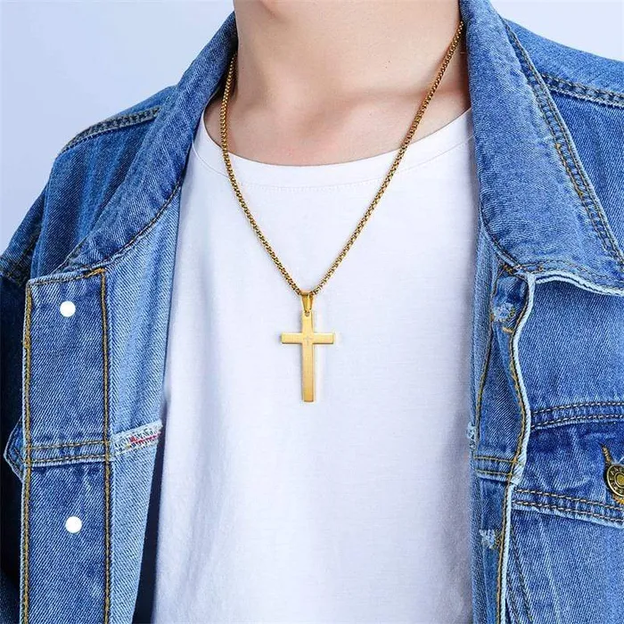 Lords Guidance Necklaces Mens Christian Necklace br Lords Prayer Golden