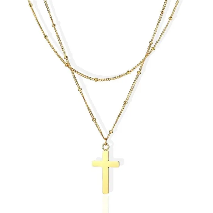 Lords Guidance Womens Christian Necklace br Double Layer Necklaces