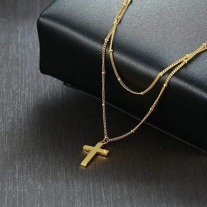 Lords Guidance Womens Christian Necklace br Double Layer Necklaces