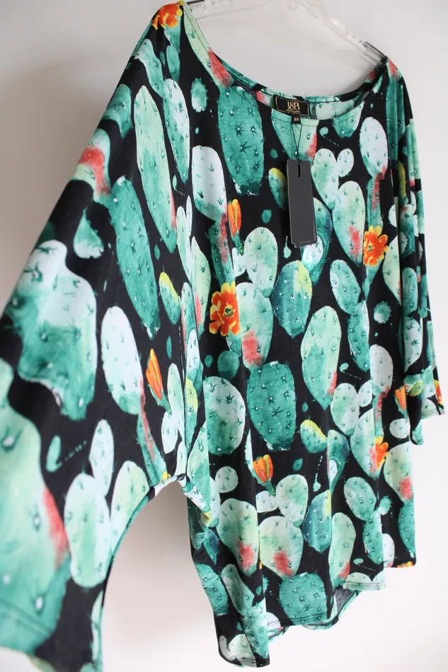 Lucky Blessed Rings NEW LB Lucky Blessed Black Cactus Patterned Stretch Top 2X Lucky Blessed Rings NEW LB Lucky Blessed Black Cactus Patterned Stretch Top 2X