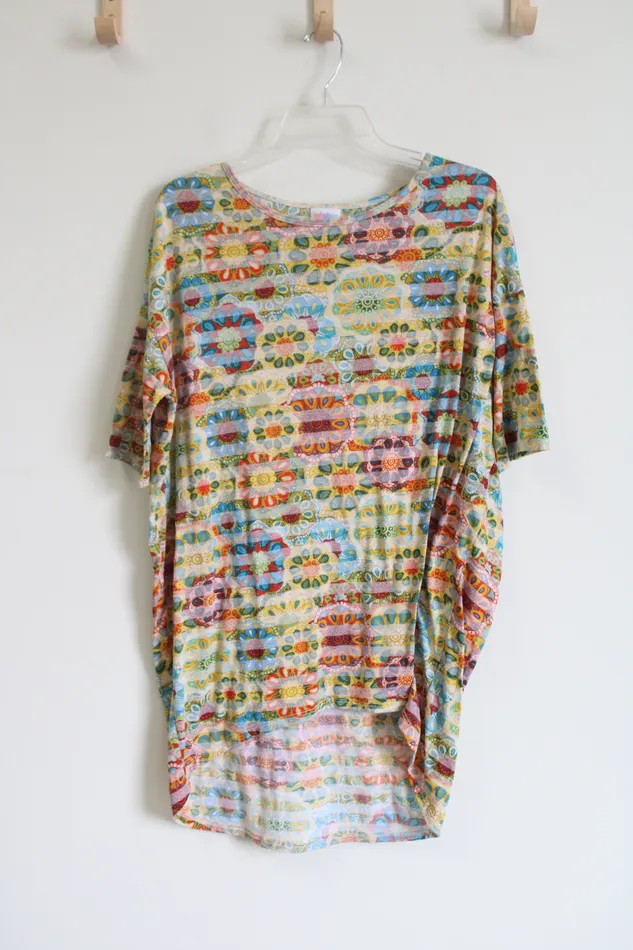 LuLaRoe Floral Tunic Top M LuLaRoe Rings