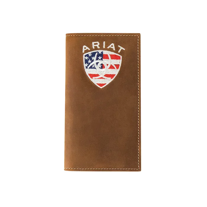 M F WESTERN PRODUCTION INC Earrings ARIAT RODEO WALLET AMERICAN FLAG AGED BARK