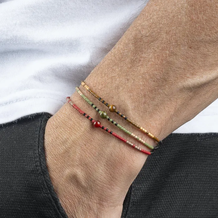 Macrala Bracelets Mens Gemstone and Miyuki Beads Minimalist Bracelet