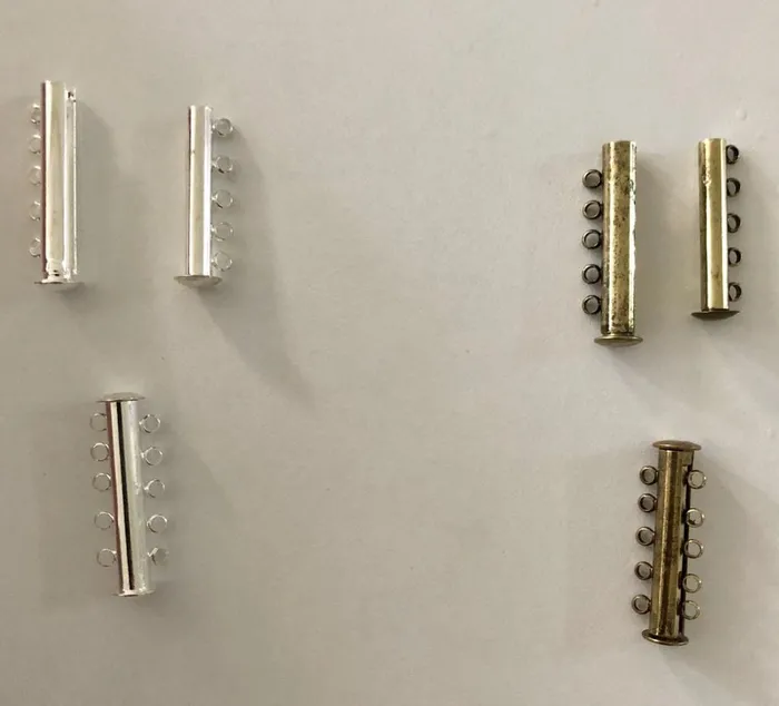 Magnetic Slide Clasps 5 Strands Silver Plated or Antique Gold Plated Peppy Beads Earrings Magnetic Slide Clasps 5 Strands Silver Plated or Antique Gold Plated Peppy Beads Earrings