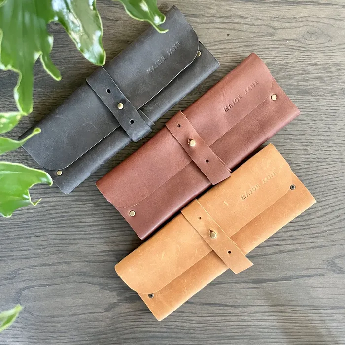 MAJOR JOHN Rings Leather Jewellery Rollup Black