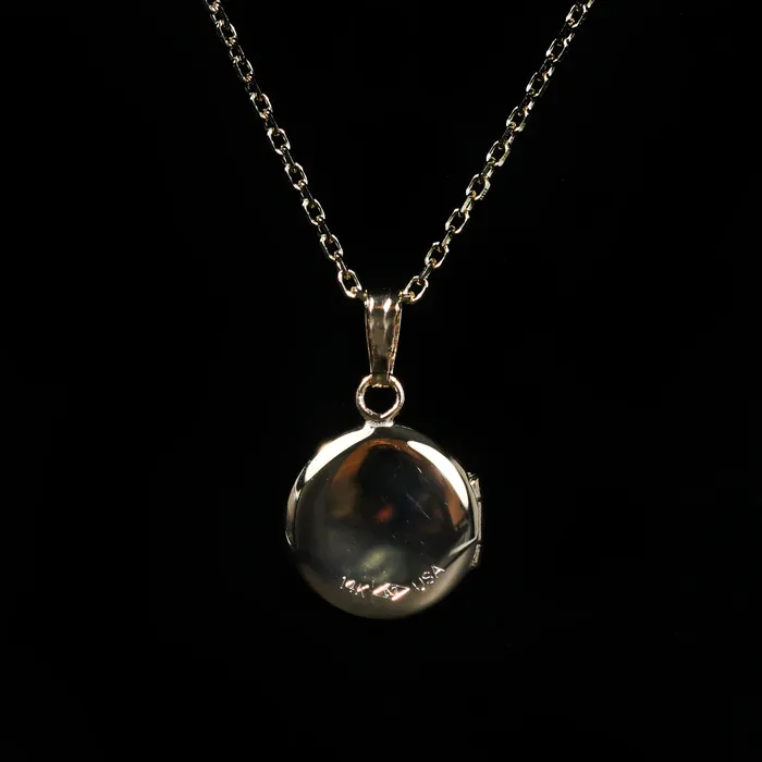 Marathon 14K Yellow Gold Mini Round Diamond Locket Earrings