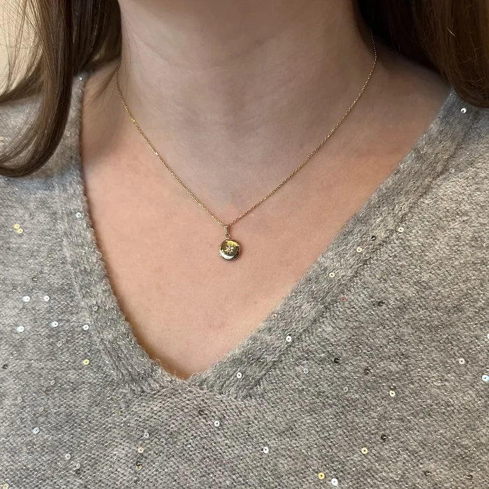 Marathon 14K Yellow Gold Mini Round Diamond Locket Earrings