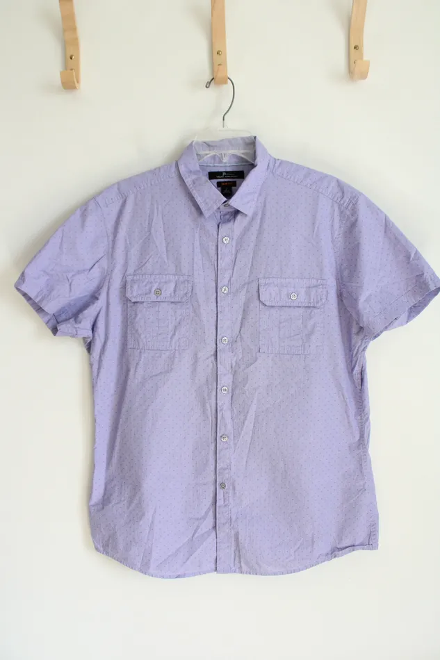 Marc Anthony Marc Anthony Slim Fit Purple Patterned Button Down Shirt L Earrings Marc Anthony Marc Anthony Slim Fit Purple Patterned Button Down Shirt L Earrings