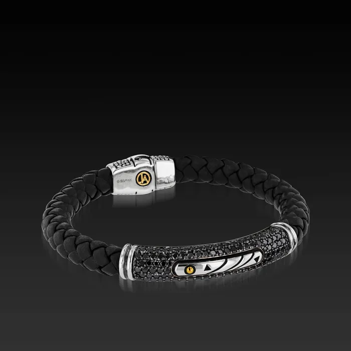 Matrix Black Diamond Leather Bracelet John Atencio Bracelets Matrix Black Diamond Leather Bracelet John Atencio Bracelets