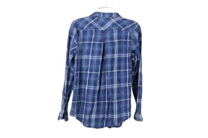 Maurices Blue Soft Plaid Shirt S Maurices Rings