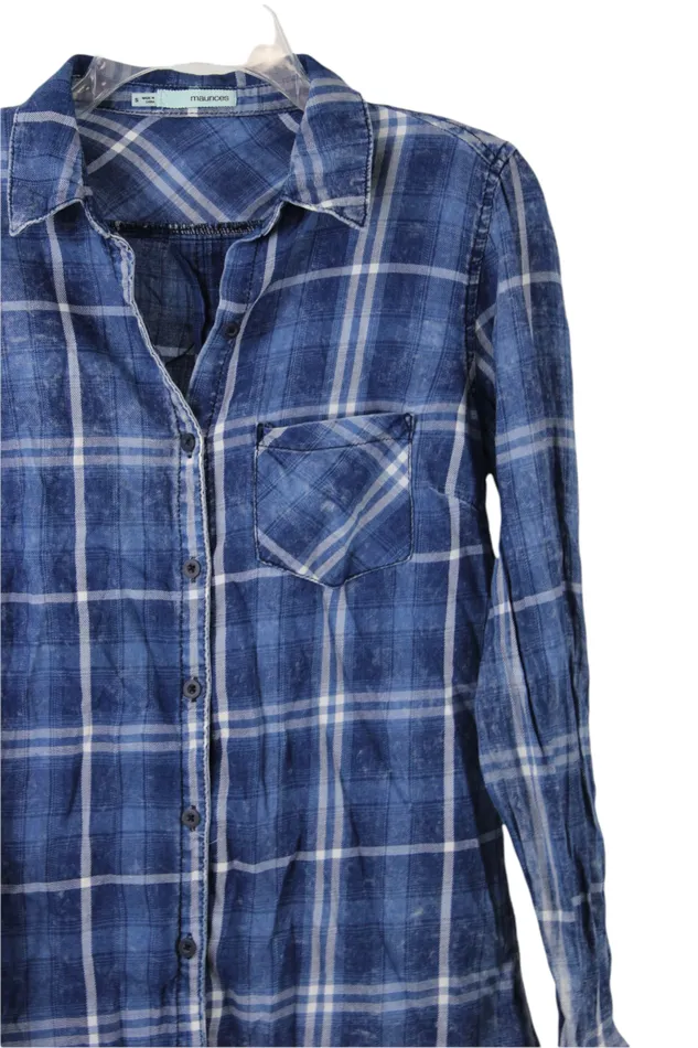 Maurices Blue Soft Plaid Shirt S Maurices Rings
