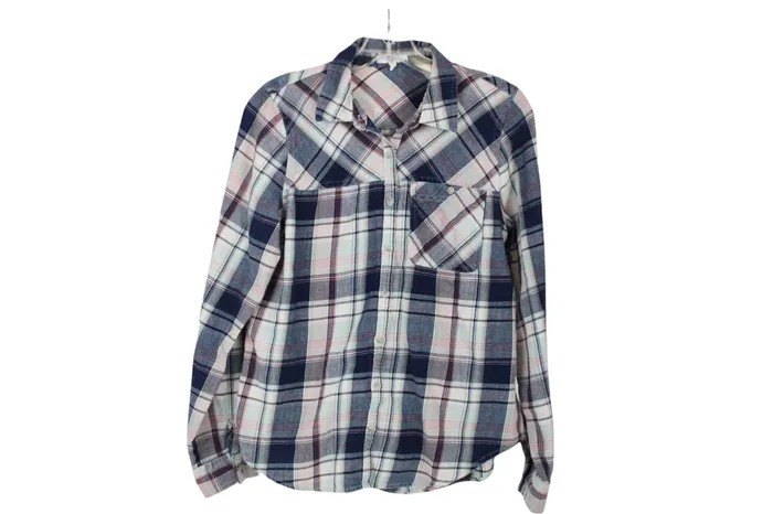 Maurices Maurices Blue Plaid Cotton Shirt M Rings