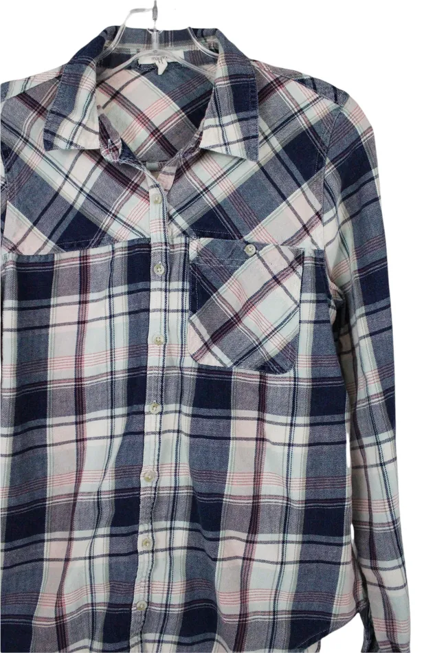 Maurices Maurices Blue Plaid Cotton Shirt M Rings