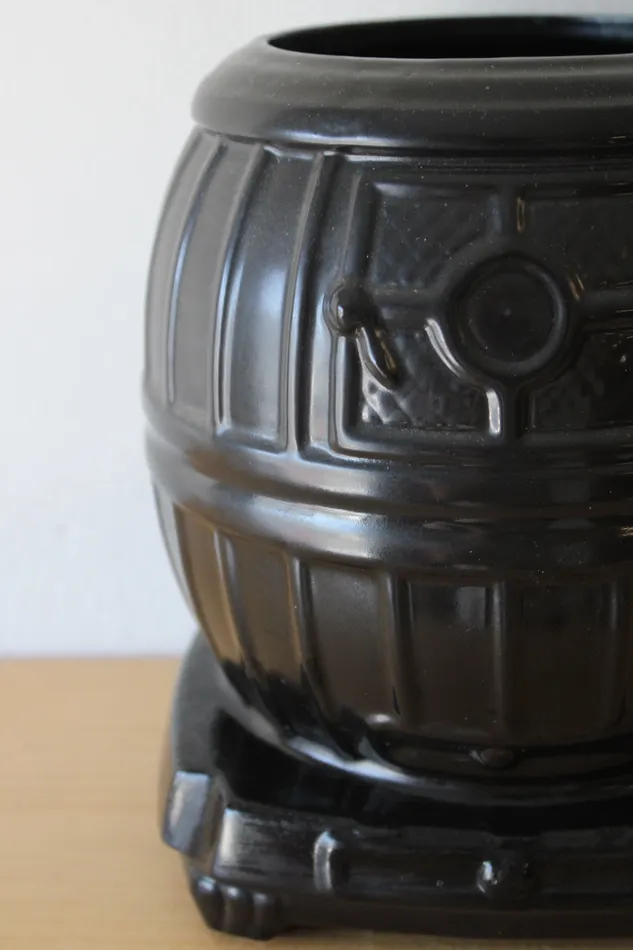 McCoy Rings McCoy Black Pot Belly Stove Cookie Jar