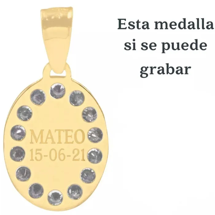 Medalla de la virgen de guadalupe oro 10k con cadena Unisex Gold Shield Necklaces