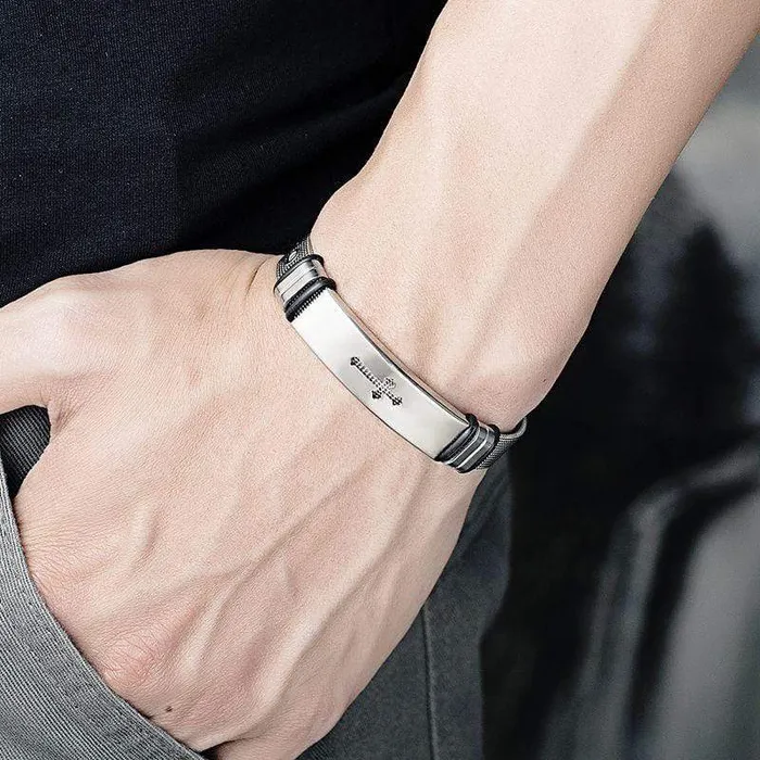 Mens Cross Bracelet br Christ Lords Guidance Bracelets