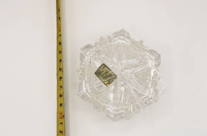 Mikasa German Snowflake 375 Crystal Trinket Dish W Lid Jubilee Thrift Earrings Mikasa German Snowflake 375 Crystal Trinket Dish W Lid Jubilee Thrift Earrings