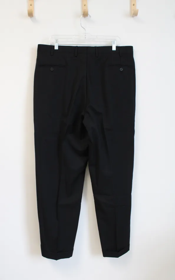 Milinea Rings Milinea Wool Cashmere Blend Black Dress Pants 38X30
