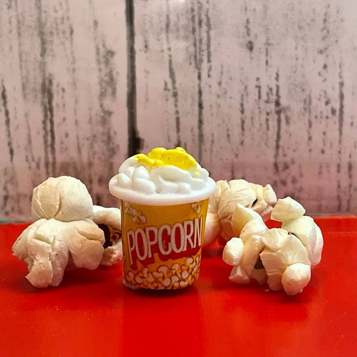 Miniature Popcorn in a Bucket Blythe and Barbie Snack PortraitbyNC Earrings