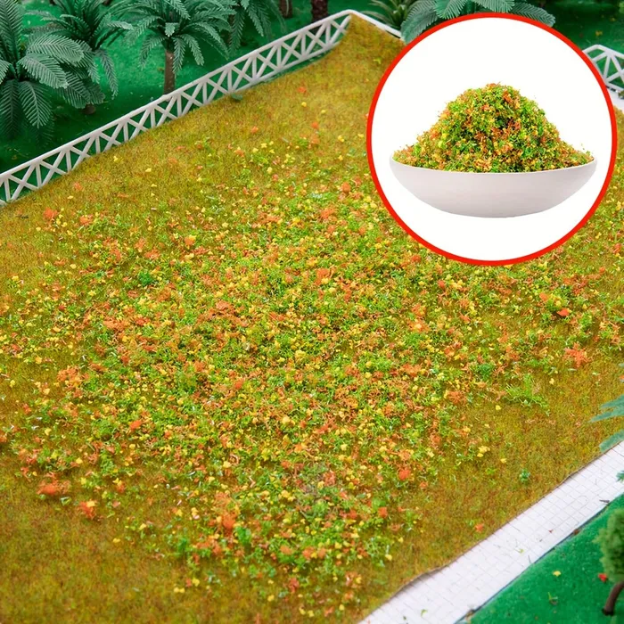 Miniatures by NC Necklaces DIY Grass Powder For Diorama Lawn Sponge Material 2in1 Mixed Color for Outdoor Scenery Creation