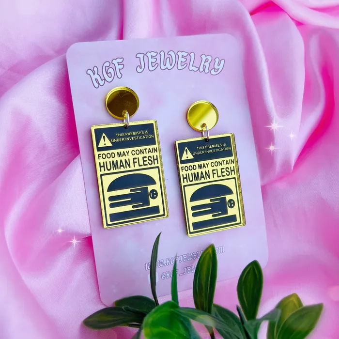 Mirror Human Flesh Poster Acrylic Earrings Keychains Pins KGF Jewelry Earrings