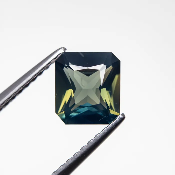 Misfit Gems Rings Teal Brilliant Sapphire 143ct Cut Corner Rectangle