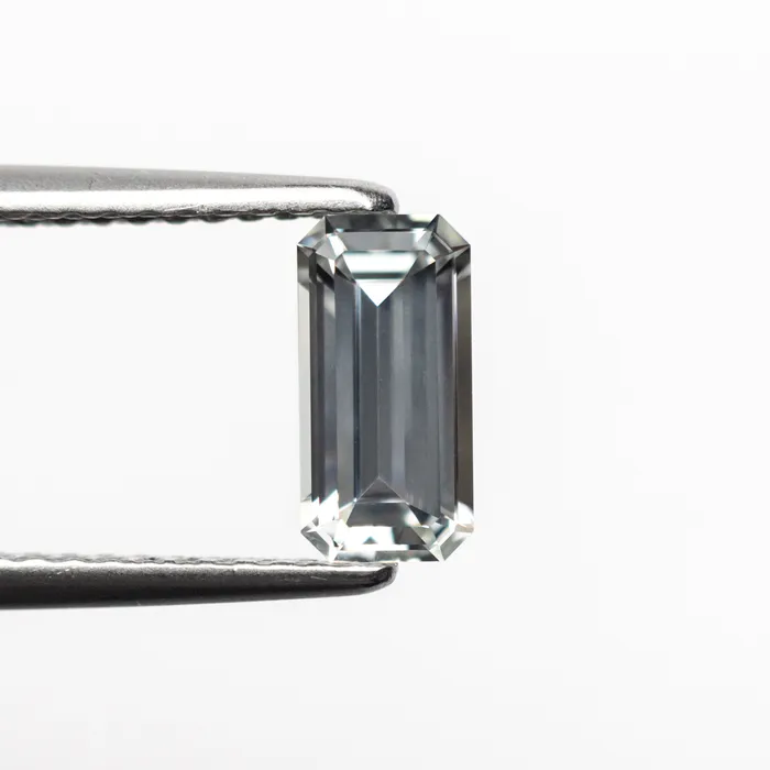 Misfit Gems Rings White Step Cut Sapphire 090ct Cut Corner Rectangle