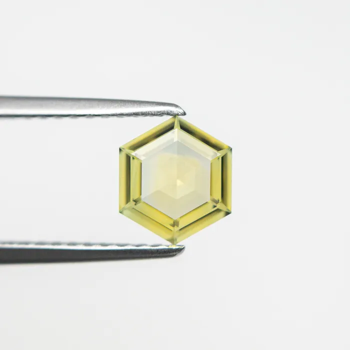 Misfit Gems Rings Yellow Step Cut Sapphire 075ct Hexagon