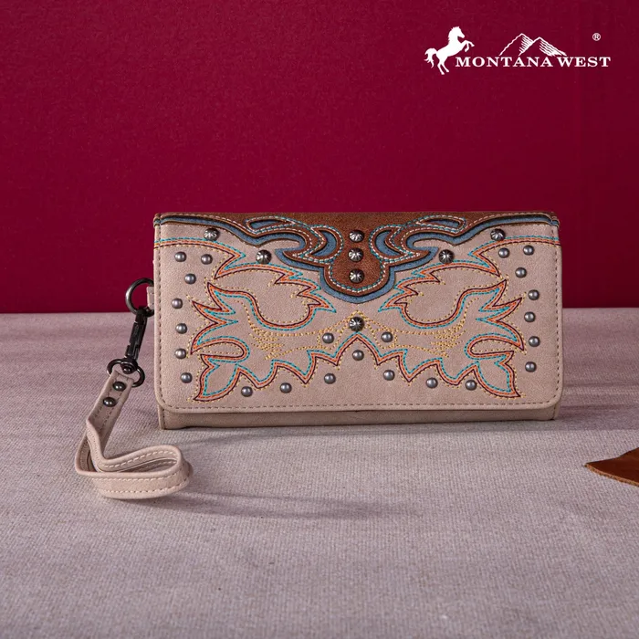 Montana West Embroidered Collection Wallet Tan MONTANA WEST Earrings