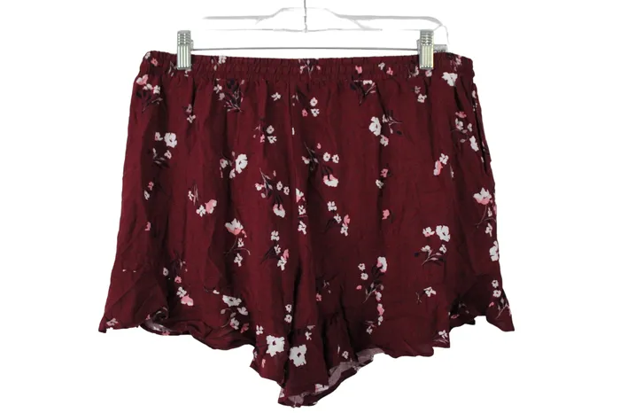 Mossimo Maroon Floral Shorts XL Mossimo Supply Co Rings