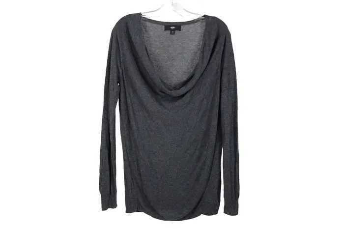 Mossimo Supply Co Mossimo Gray Rib Cowl Neck Sweater M Earrings