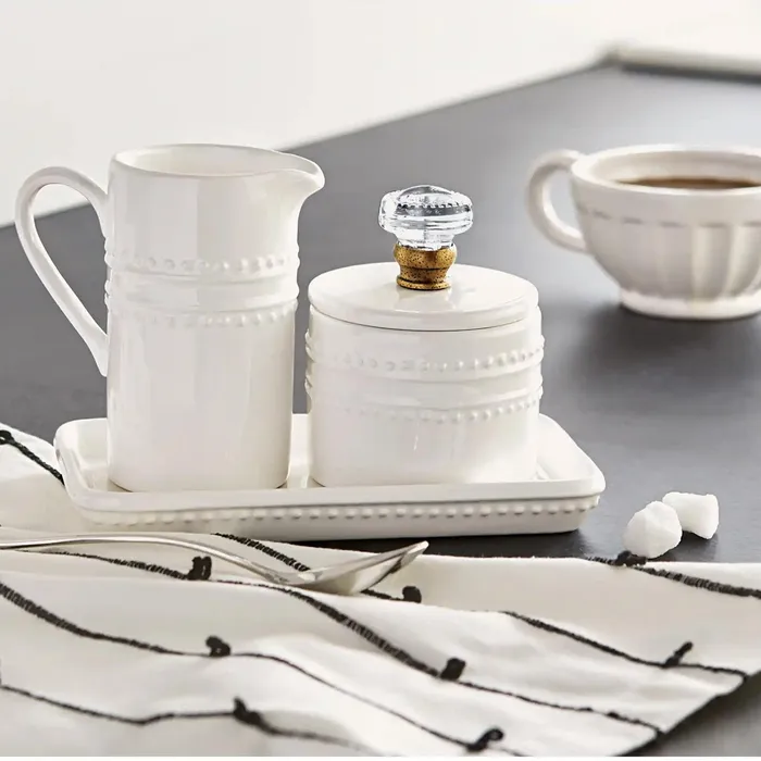 MUDPIE Earrings Mudpie Doorknob Ceramic Cream and Sugar Set 4Piece