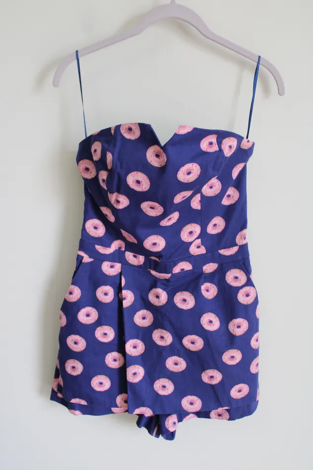 Naf Naf Rings Naf Naf Paris Blue Donut Romper 36 US 4