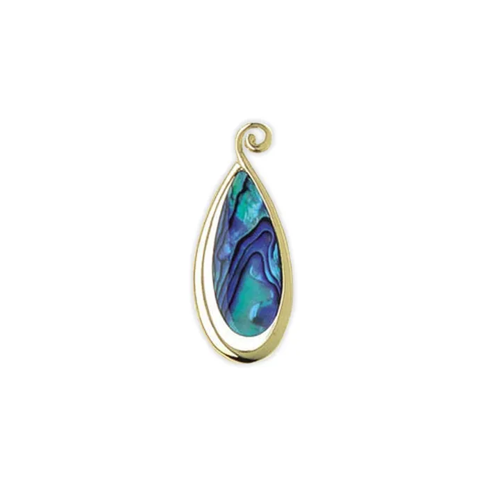 Necklaces Ariki Paua 22K Gold Teardrop Pendant ARIKINEWZEALAND