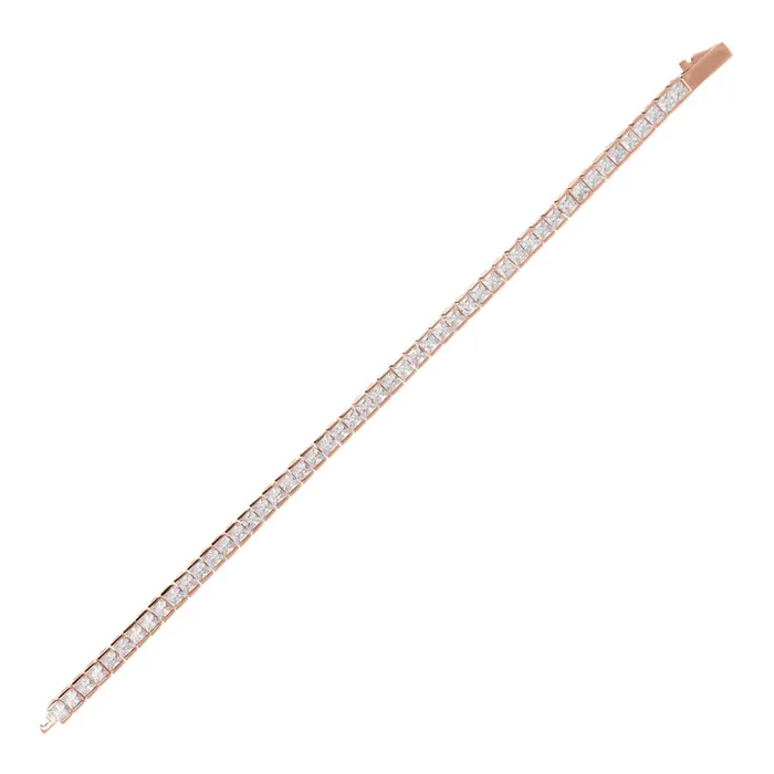 Necklaces Bronzallure Bracciale Tennis con Cubic Zirconia Forma Quadrata