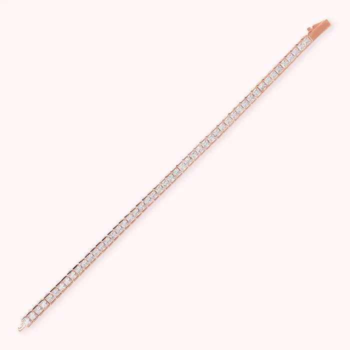 Necklaces Bronzallure Bracciale Tennis con Cubic Zirconia Forma Quadrata