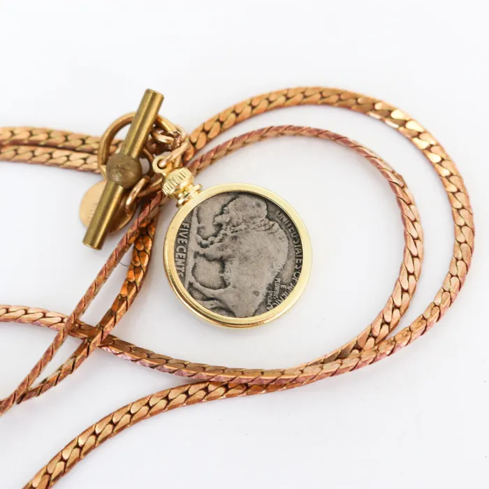 Necklaces BUFFALO NICKEL Necklace Twisted Silver