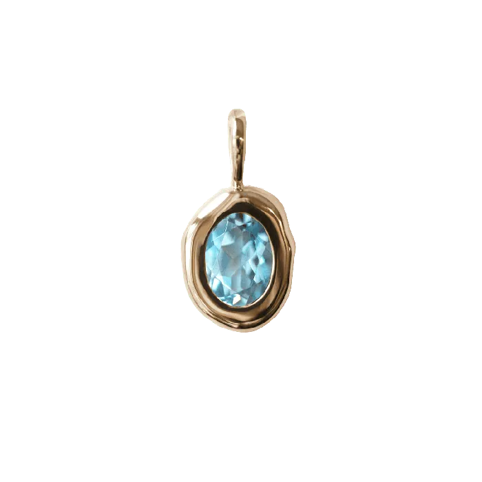 Necklaces COMMON ERA Molten Heirloom Pendant Blue Topaz