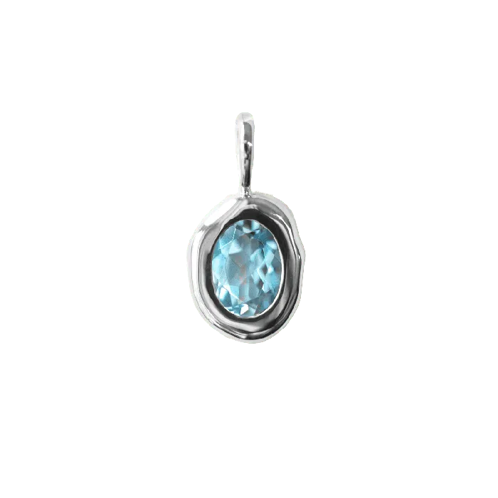 Necklaces COMMON ERA Molten Heirloom Pendant Blue Topaz