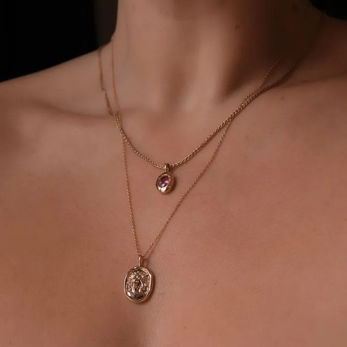 Necklaces COMMON ERA Molten Heirloom Pendant Blue Topaz